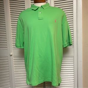 Polo by Ralph Lauren Size XXL Lime Green Short Sleeve Pink Pony